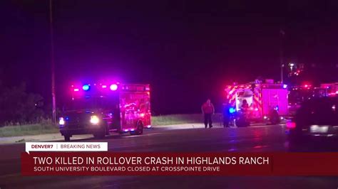 Two die, one person injured, in single-vehicle crash in Highlands Ranch